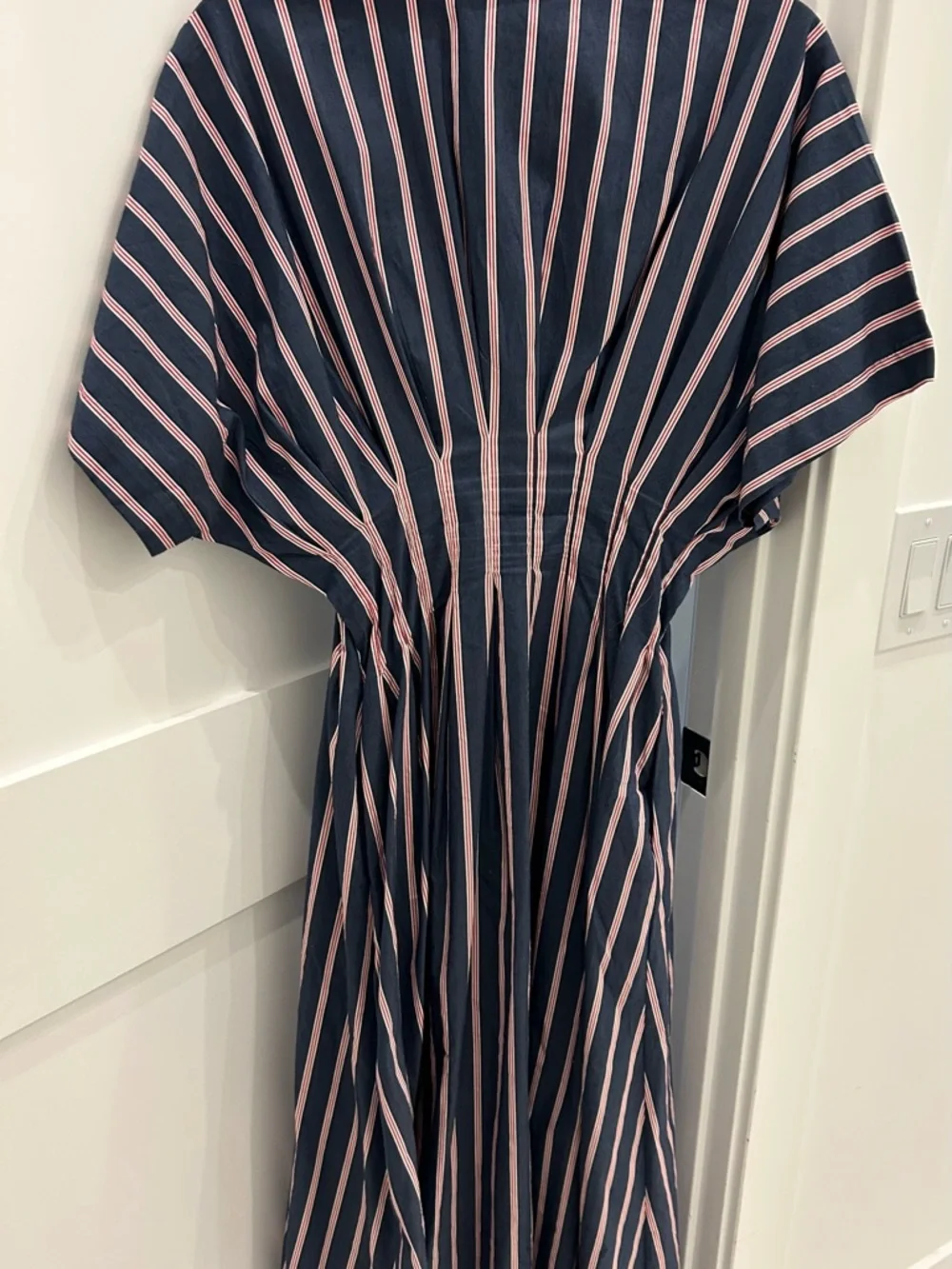 NWT Anthropologie Exquise Tobie Midi Dress Red White Blue M - Picture 3 of 5